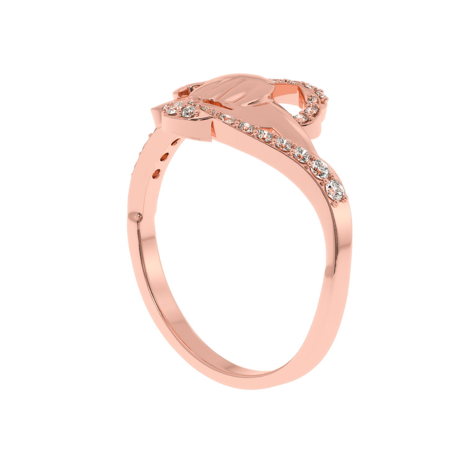 0.21ct Lab Diamond Rope & Hands Ring 14K YG